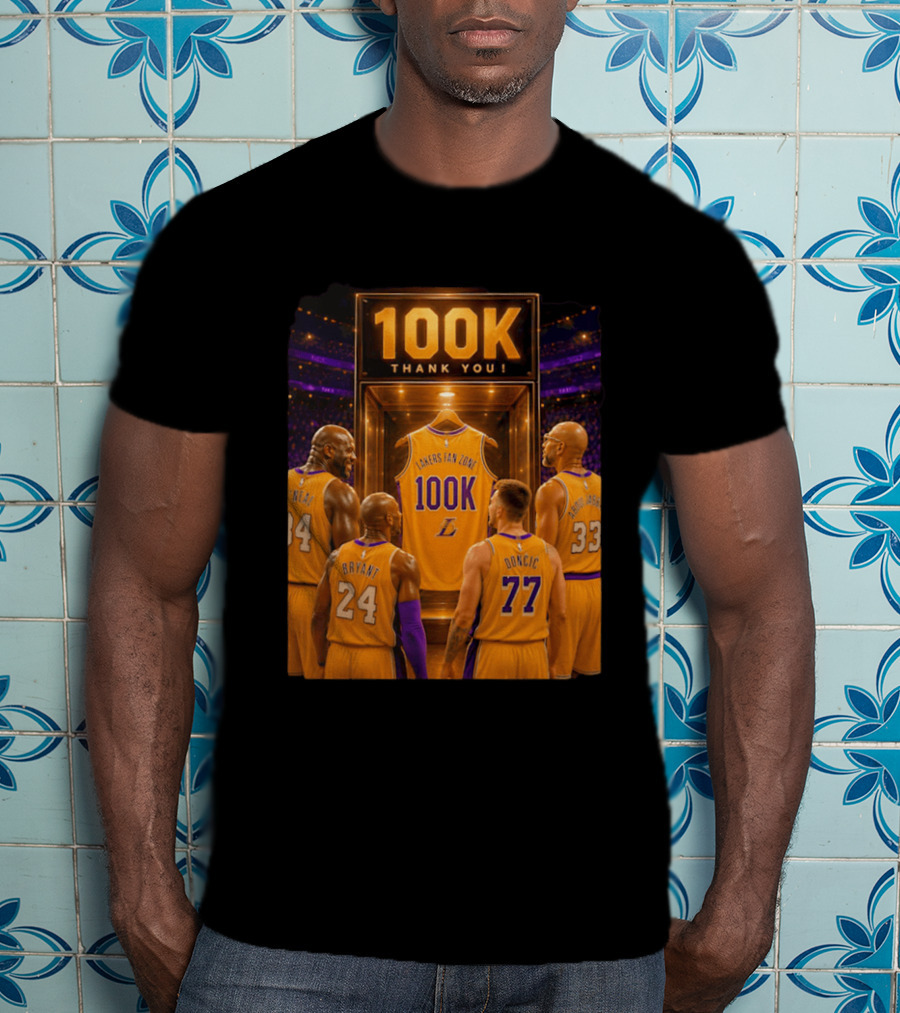 100K Thank You Lakers Fan Zone Players Shaq Kobe Abdul Jabbar T-Shirt