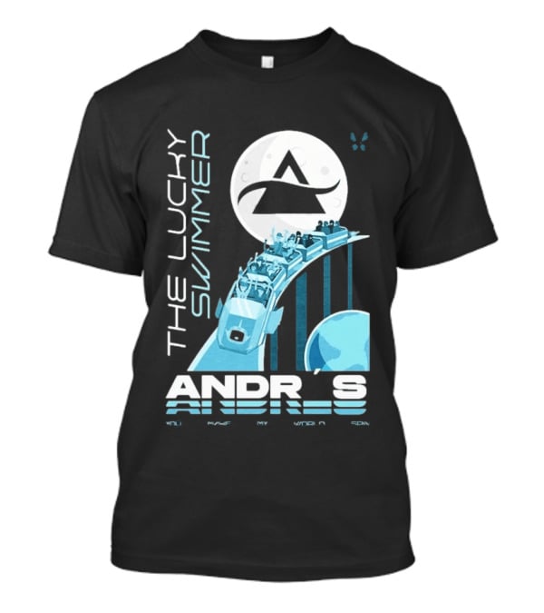 The Lucky Swimmer Andrés Roller Adventure Moon T-Shirt