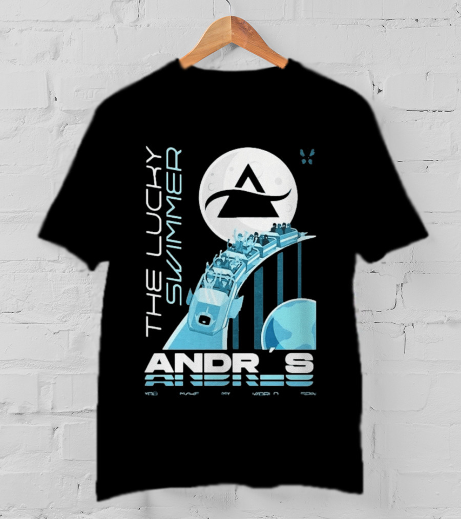The Lucky Swimmer Andrés Roller Adventure Moon T-Shirt