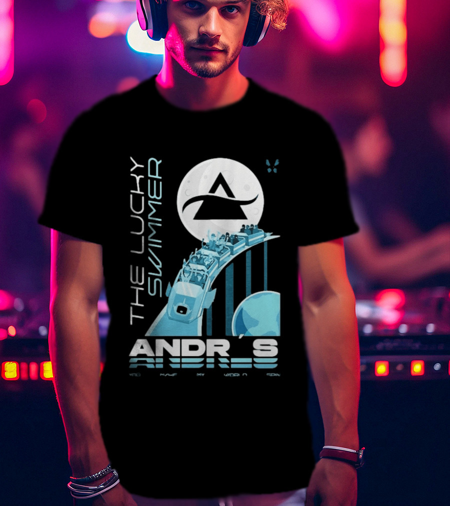 The Lucky Swimmer Andrés Roller Adventure Moon T-Shirt