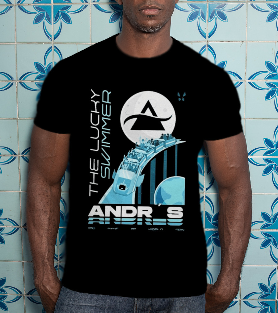 The Lucky Swimmer Andrés Roller Adventure Moon T-Shirt