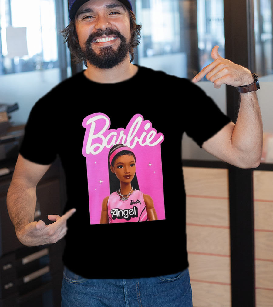 Angel Reese Barbie Doll Basketball Jersey Pink T-Shirt