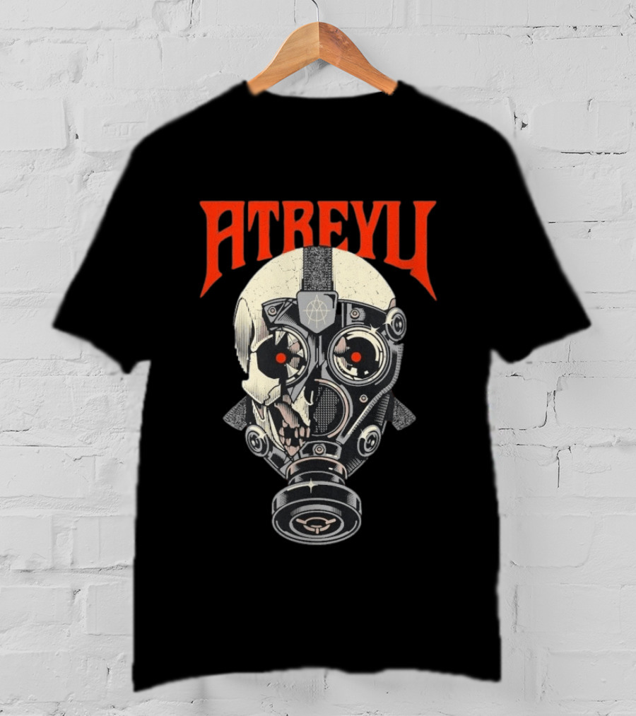 Atreyu Skull Gas Mask With Red Eyes T-Shirt