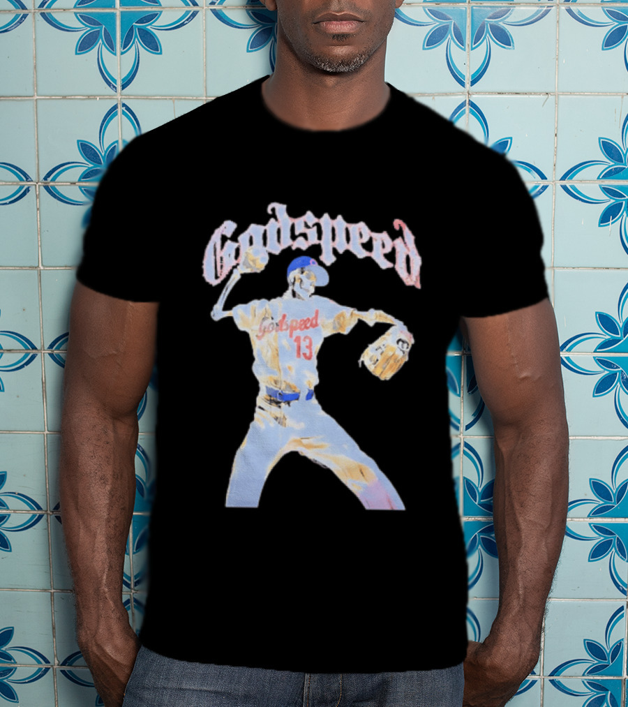 Godspeed Skeleton 13 Pitching Baseball Chicago Cubs T-Shirt