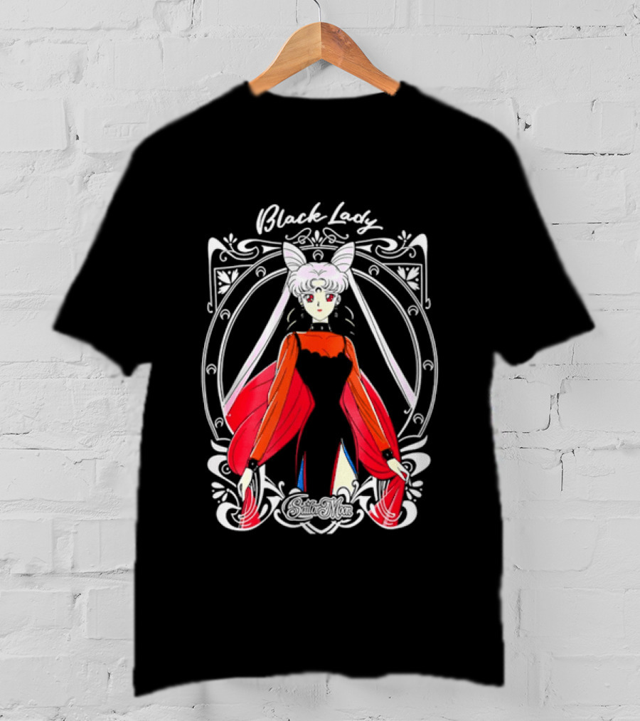 Black Lady Sailor Moon Anime Character Art Nouveau T-Shirt