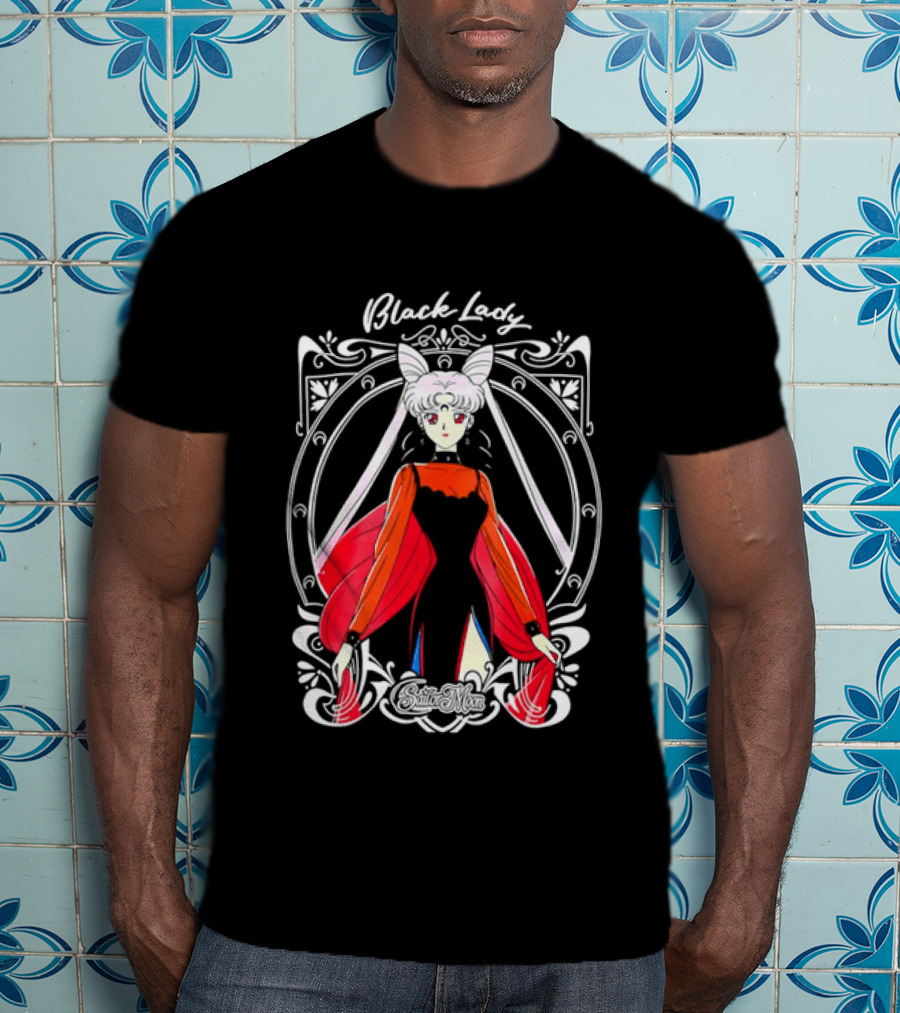 Black Lady Sailor Moon Anime Character Art Nouveau T-Shirt