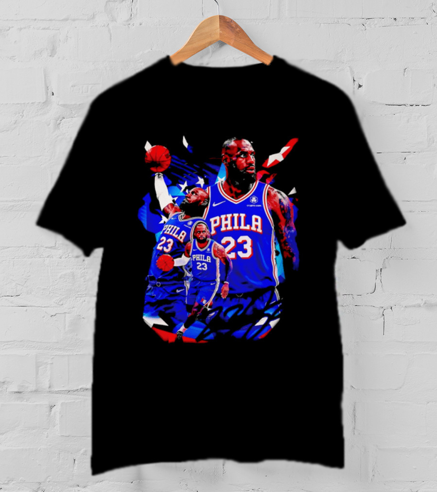 LeBron James Phila 23 Philadelphia 76ers Dunking Crypto Com T-Shirt