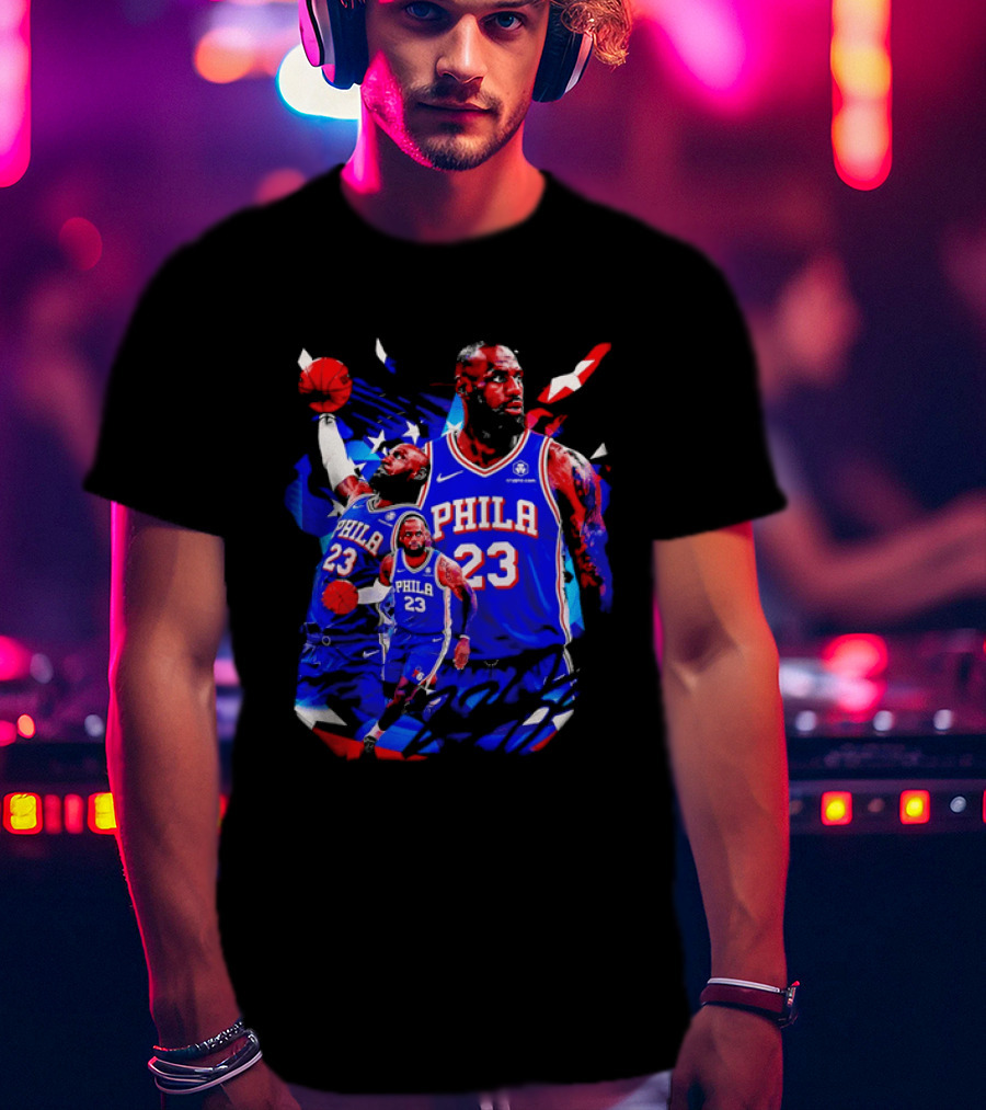 LeBron James Phila 23 Philadelphia 76ers Dunking Crypto Com T-Shirt