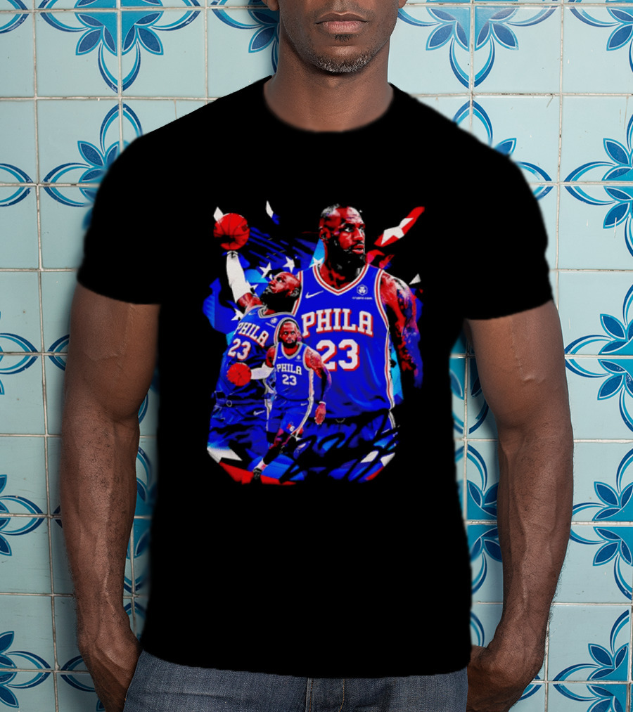 LeBron James Phila 23 Philadelphia 76ers Dunking Crypto Com T-Shirt