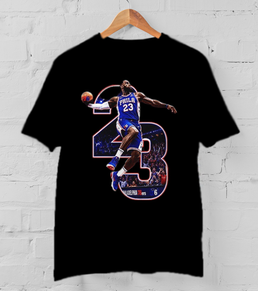 Philadelphia 76ers LeBron James 23 NBA Jump Dunk T-Shirt