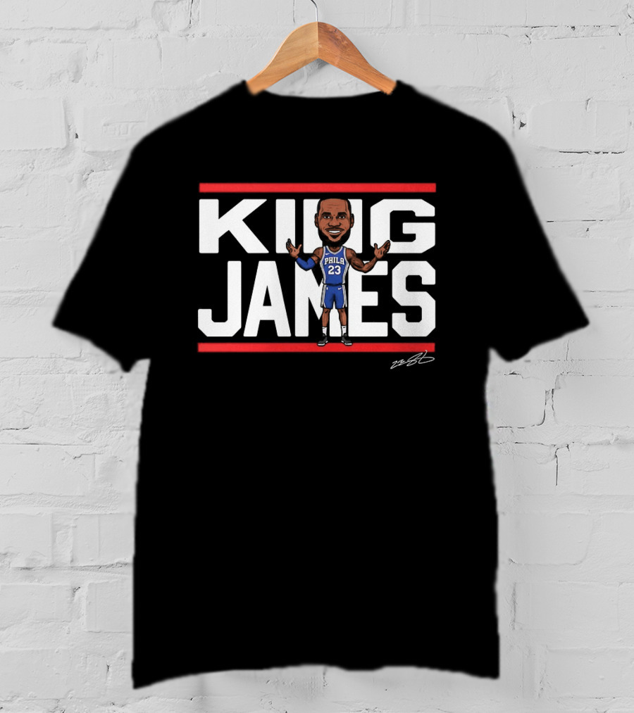 Philadelphia 76ers LeBron James 23 NBA King James Caricature T-Shirt