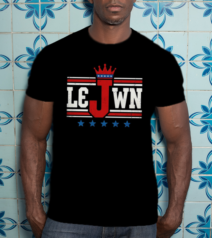 Philadelphia 76ers LeJWN NBA Crown Stars T-Shirt