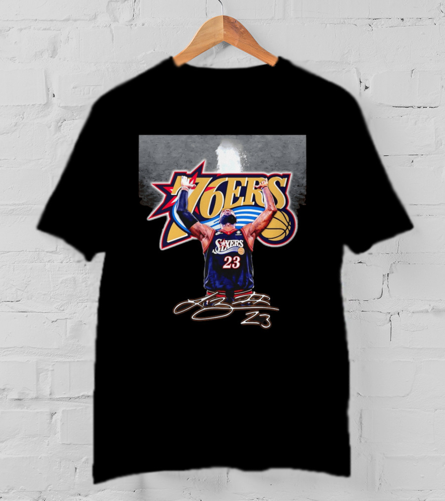 Philadelphia 76ers LeBron James Number 23 Basketball Celebration T-Shirt