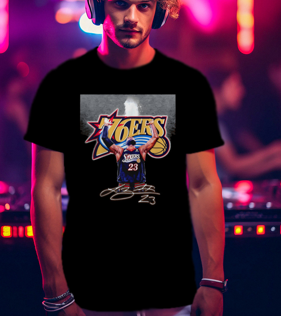 Philadelphia 76ers LeBron James Number 23 Basketball Celebration T-Shirt