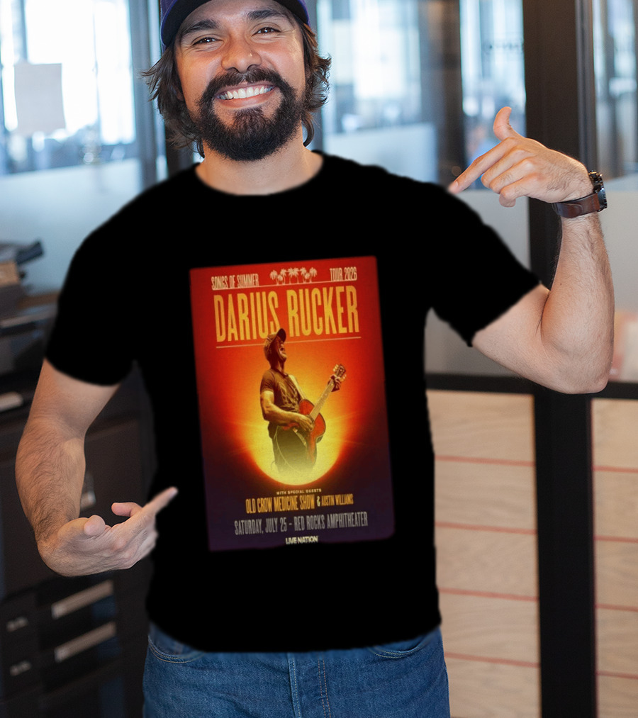 Songs Of Summer Tour 2026 Darius Rucker With Old Crow Medicine Show And Austin Williams Live At Red Rocks Amphitheater July 25 T-Shirt