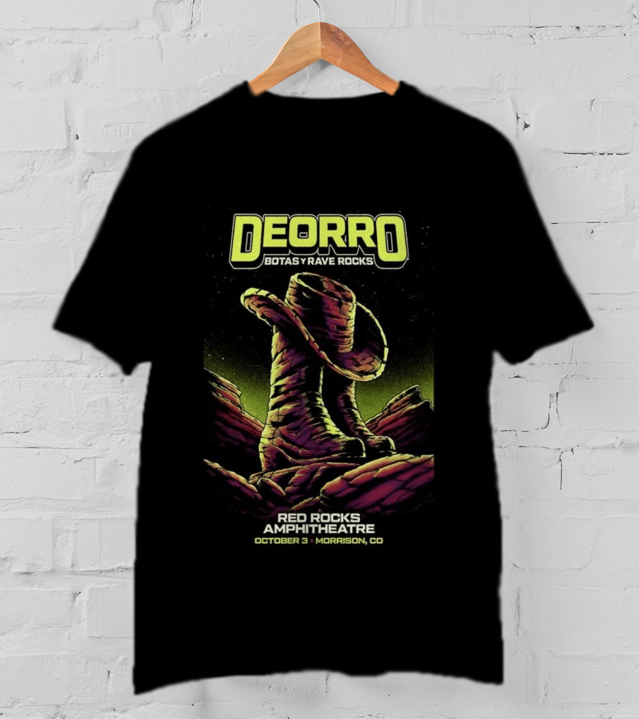 Deorro Botas Y Rave Rocks Red Rocks Amphitheatre October 3 Morrison CO 2026 T-Shirt