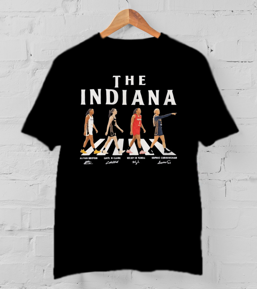 Indiana Fever Abbey Road Crossover Erica Wheeler Kelsey Mitchell Grace Berger Lexie Hull T-Shirt