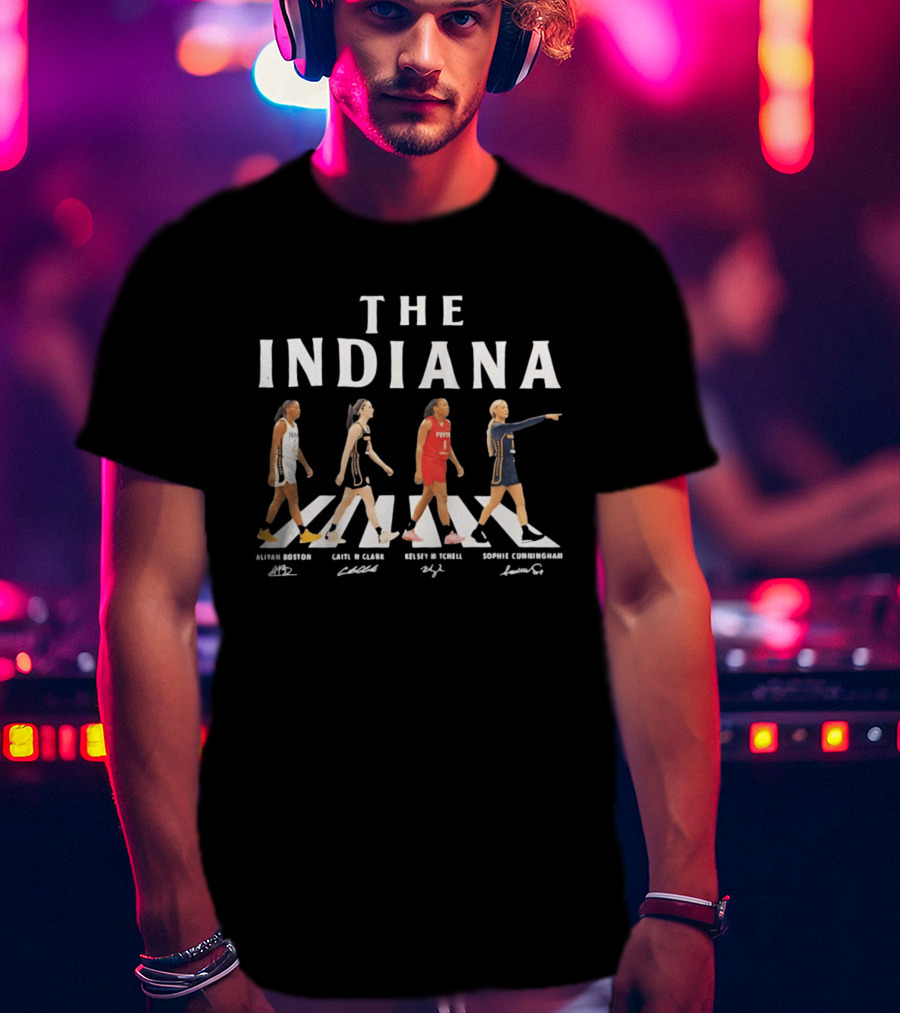 Indiana Fever Abbey Road Crossover Erica Wheeler Kelsey Mitchell Grace Berger Lexie Hull T-Shirt