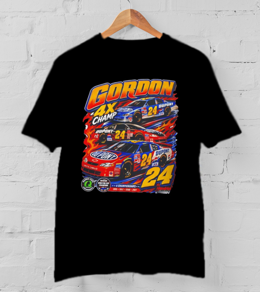 Gordon 4X Champ Number 24 Dupont Racing Car 4 Championships T-Shirt