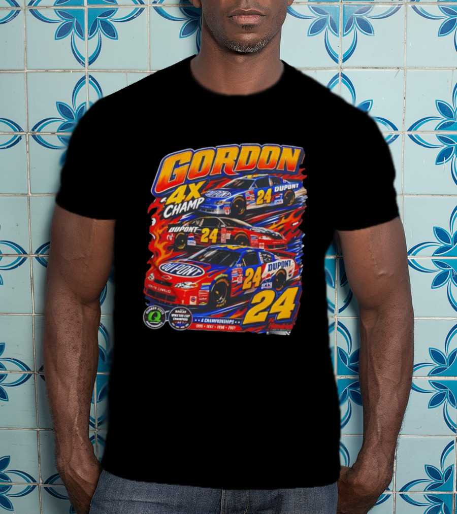Gordon 4X Champ Number 24 Dupont Racing Car 4 Championships T-Shirt