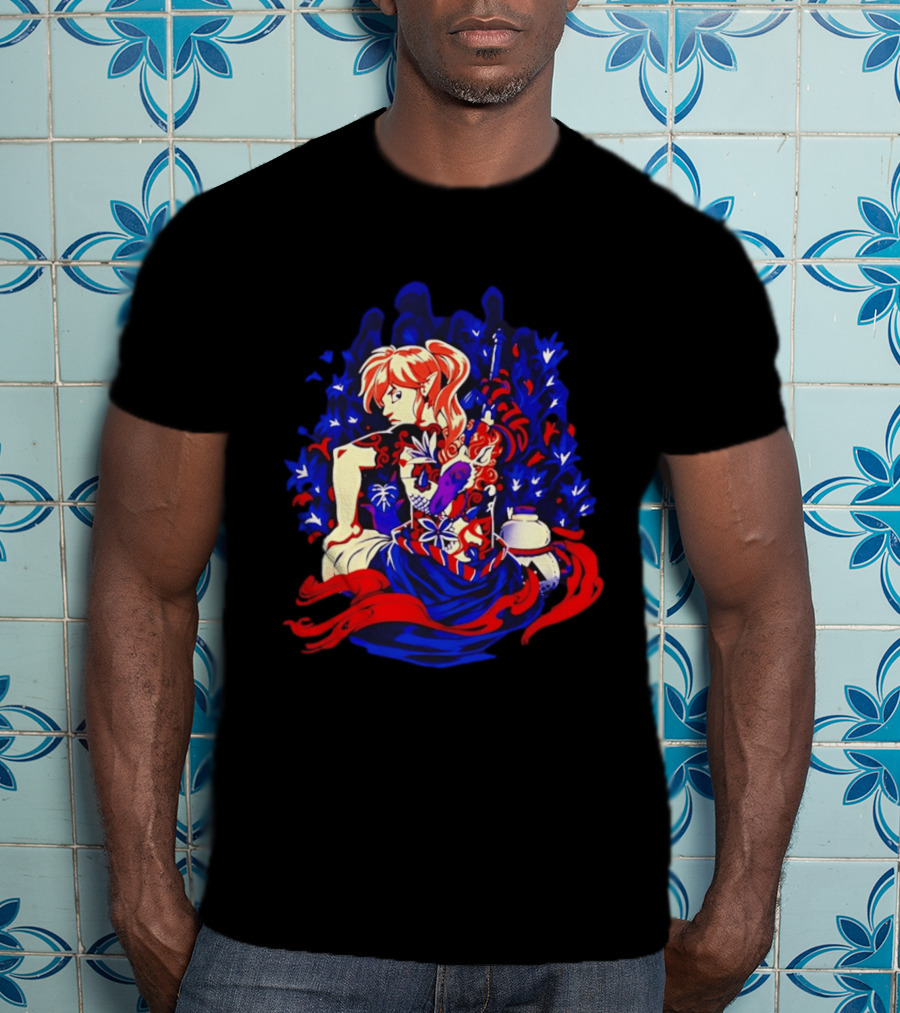 Legend Of Zelda Link Tattoo Art With Elven Warrior And Magical T-Shirt