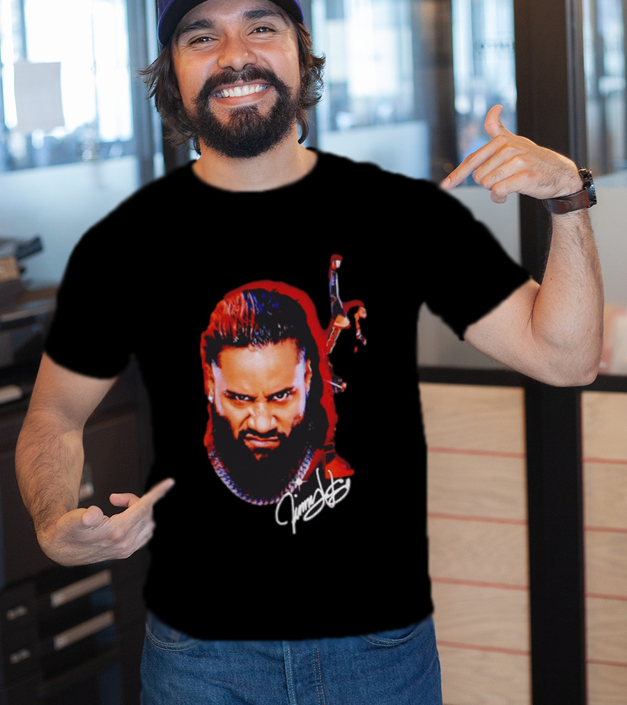 Jimmy Uso Autograph Pointing Sky WWE T-Shirt