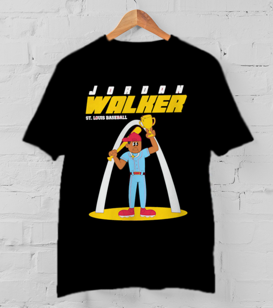 Jordan Walker St. Louis Baseball Animated Trophy Celebration T-Shirt