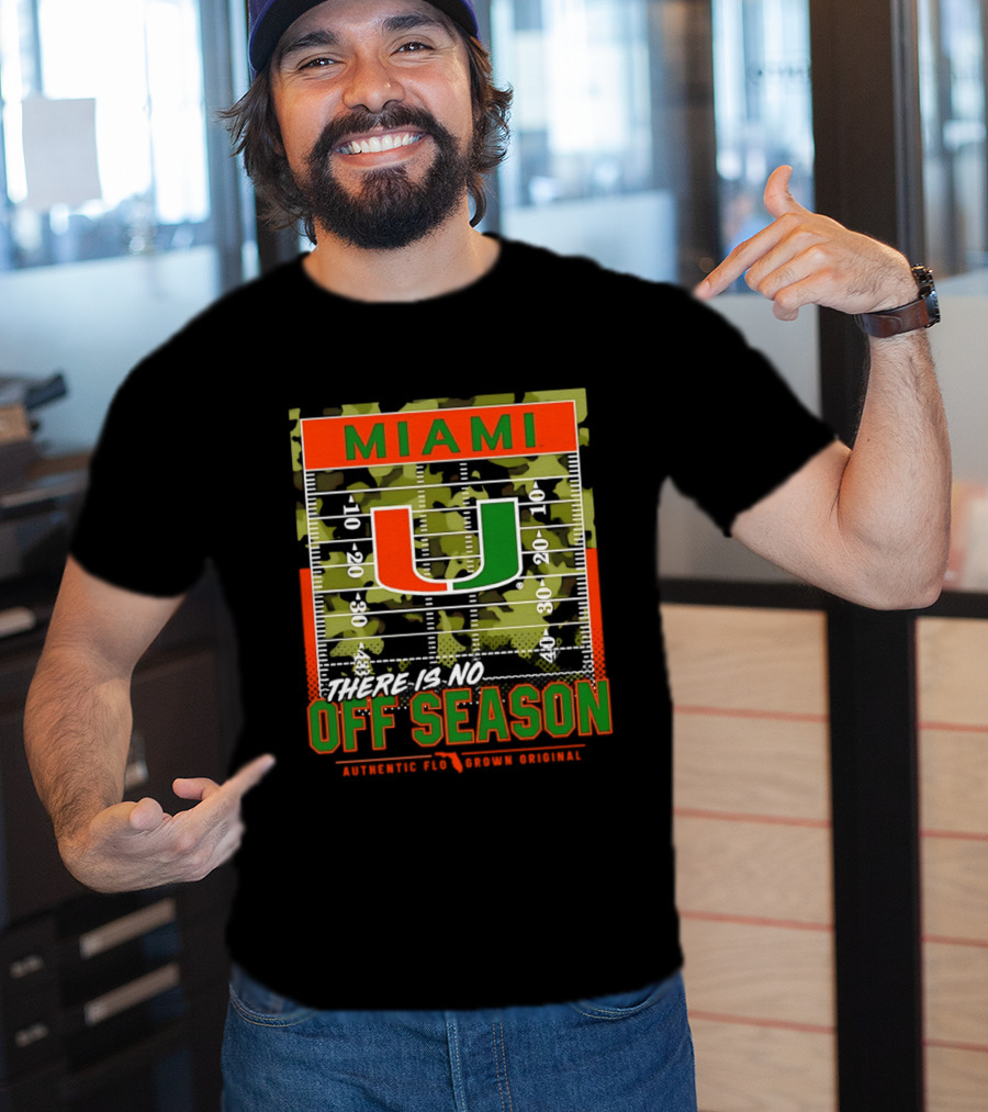 Miami Hurricanes U No Off Season Football Field Camo T-Shirt