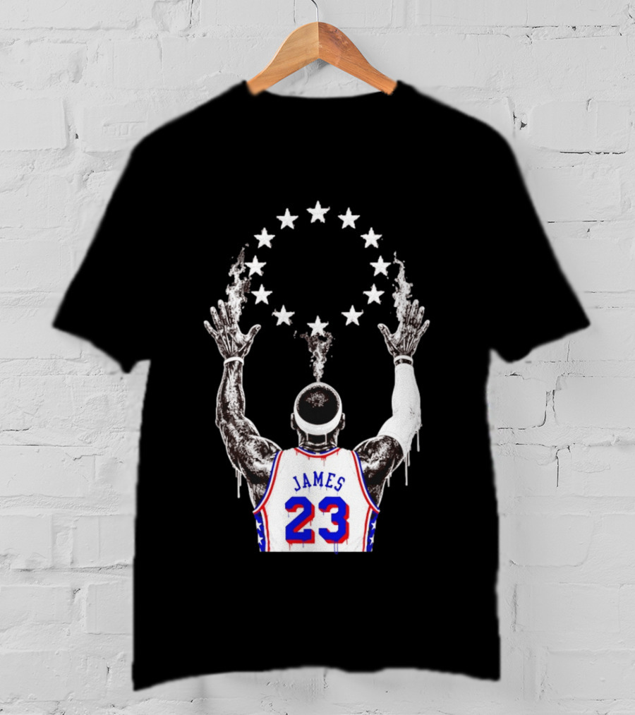 LeBron James 23 Philadelphia 76ers Starry T-Shirt