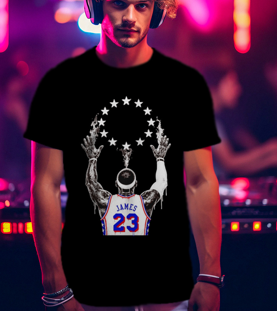 LeBron James 23 Philadelphia 76ers Starry T-Shirt