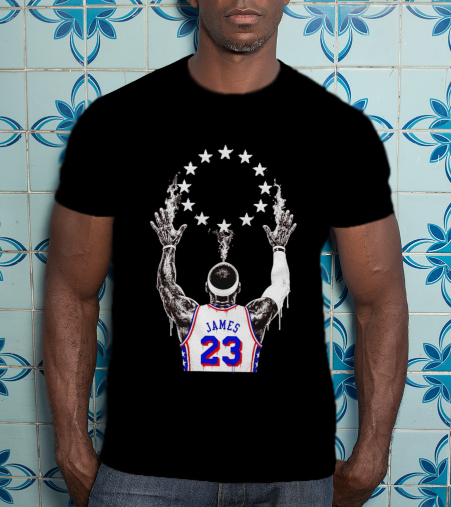LeBron James 23 Philadelphia 76ers Starry T-Shirt