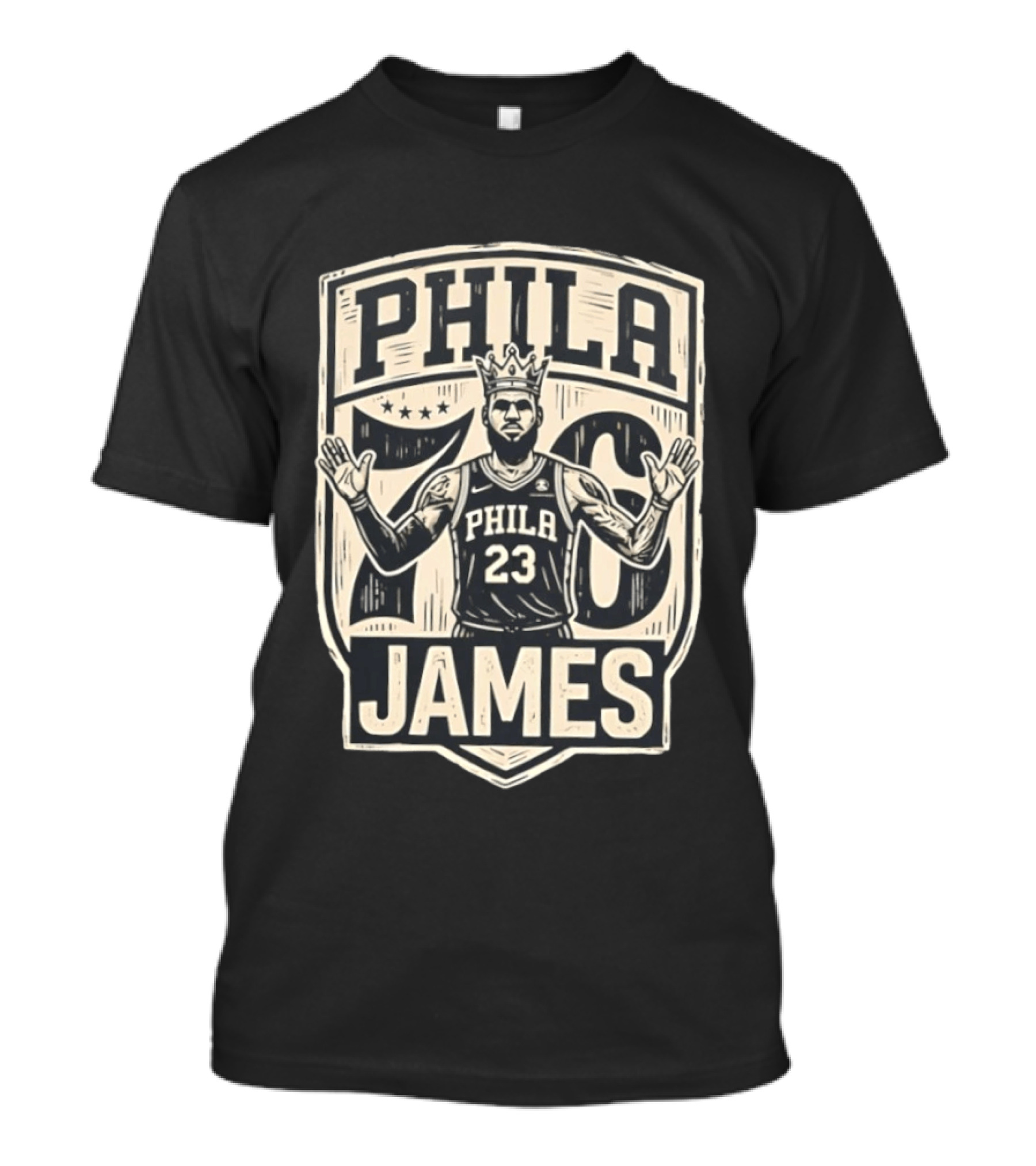 Phila 76 James 23 Lebron Basketball Crown T-Shirt
