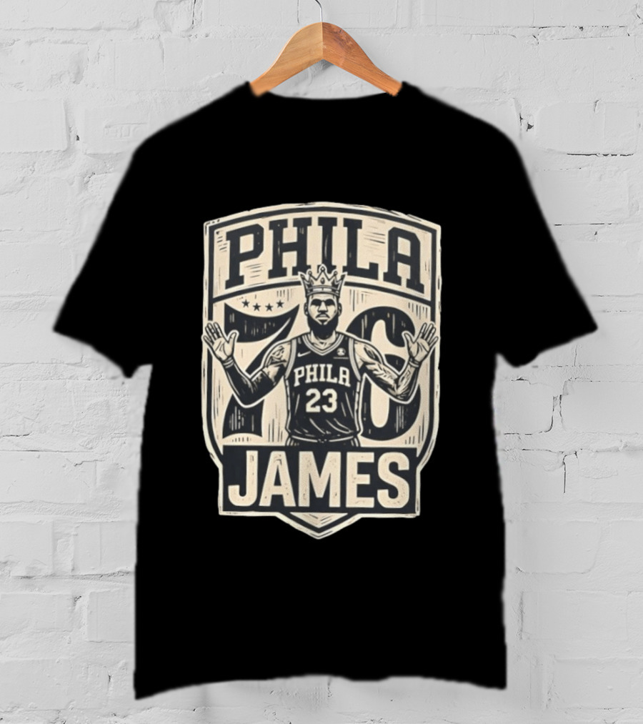 Phila 76 James 23 Lebron Basketball Crown T-Shirt