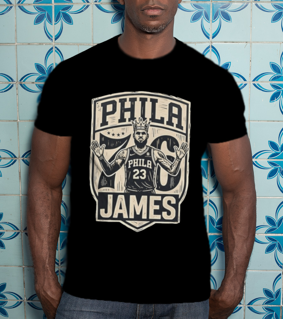 Phila 76 James 23 Lebron Basketball Crown T-Shirt