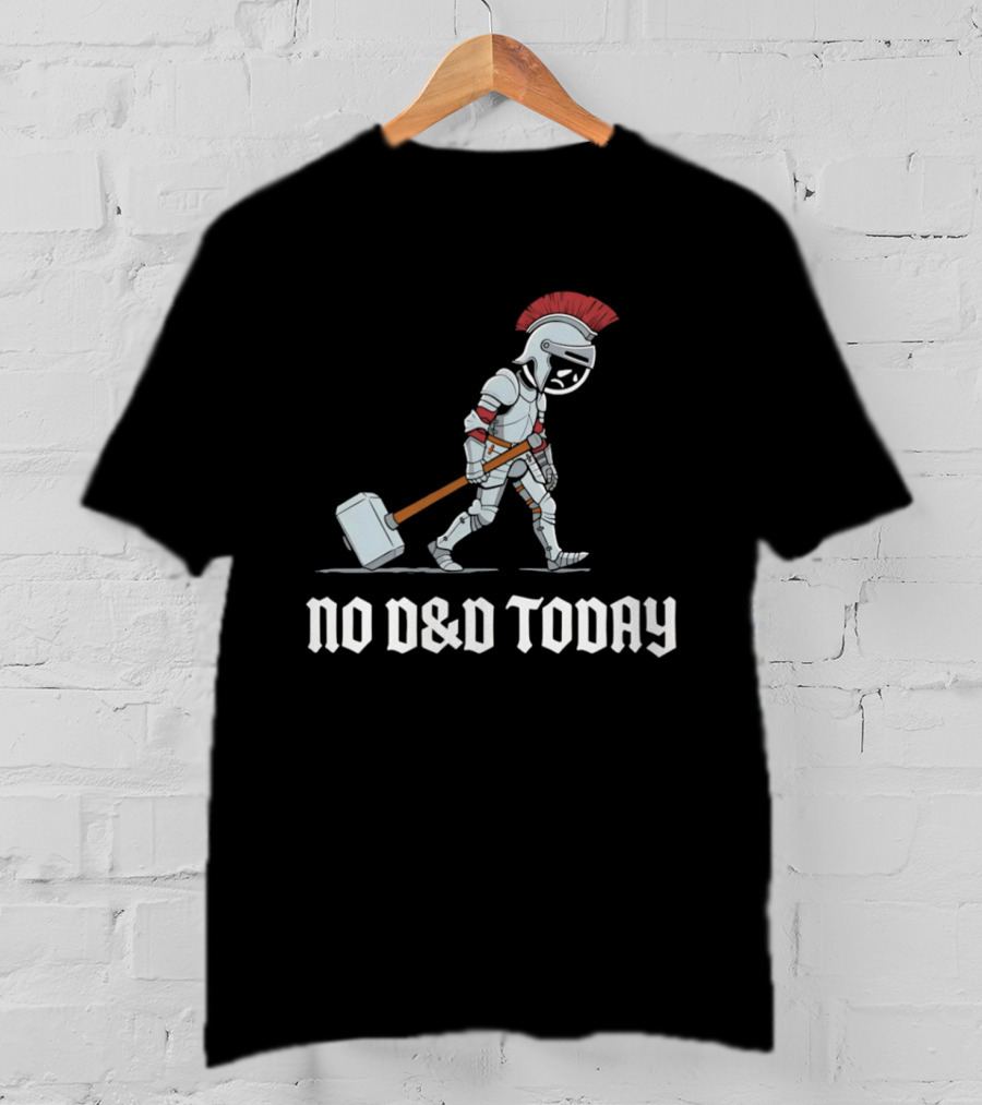 No D&D Today Cartoon Paladin Armor And Hammer T-Shirt