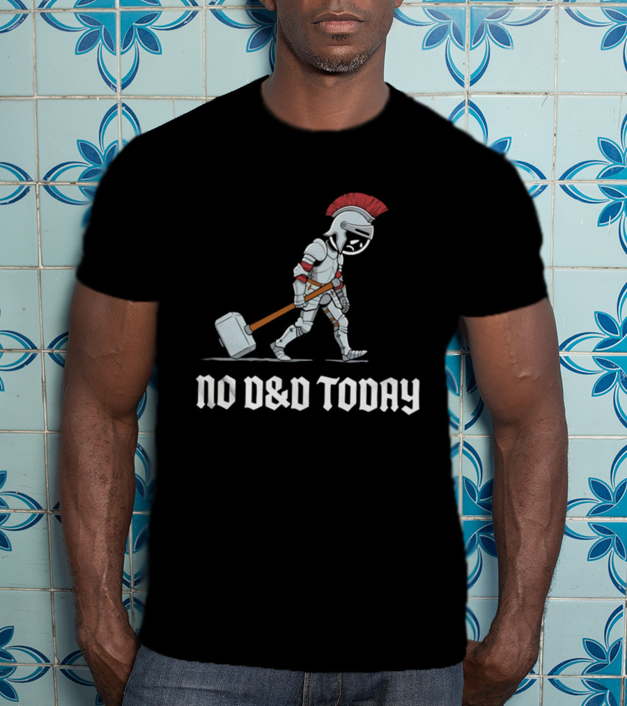 No D&D Today Cartoon Paladin Armor And Hammer T-Shirt