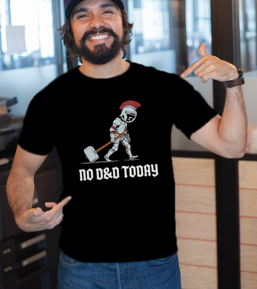 No D&D Today Cartoon Paladin Armor And Hammer T-Shirt