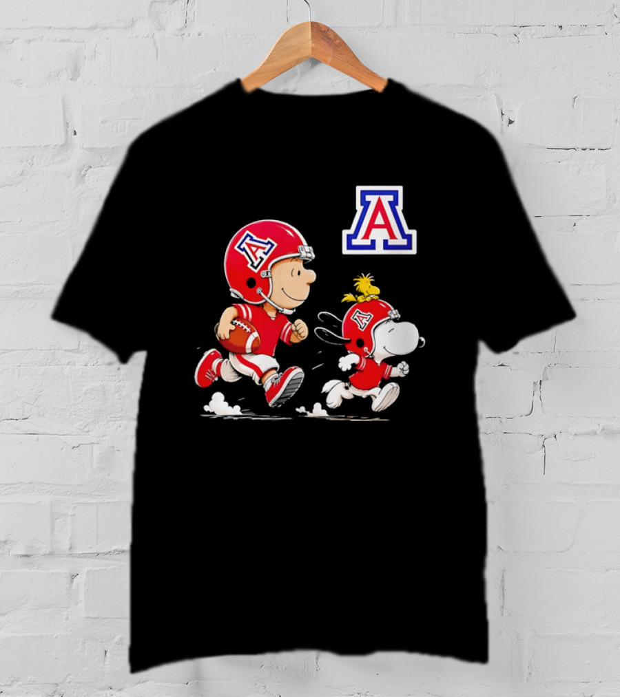 Peanuts Characters Football Arizona Wildcats Team Helmets And Jerseys T-Shirt