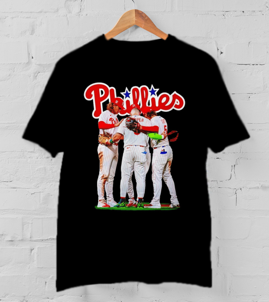 Philadelphia Phillies Team Huddle Harper '26 Baseball Collaboration T-Shirt
