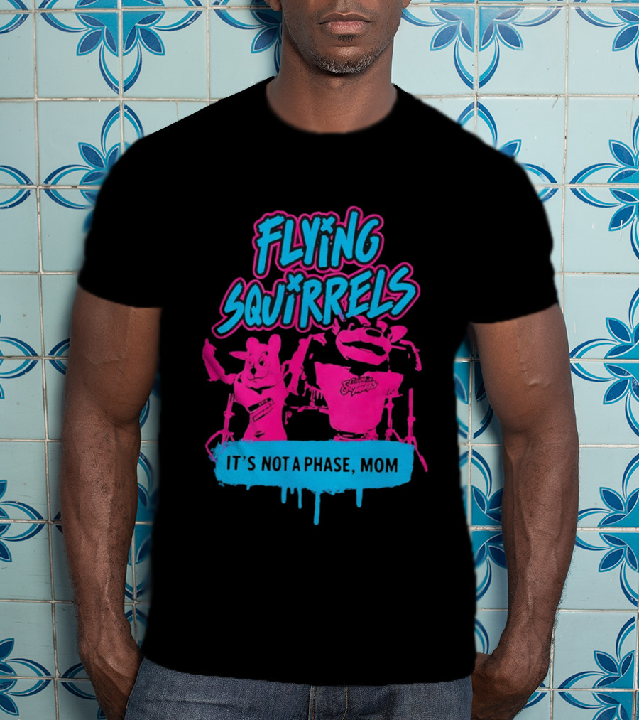 Richmond Flying Squirrels It's Not A Phase Mom Neon Squirrel Characters T-Shirt