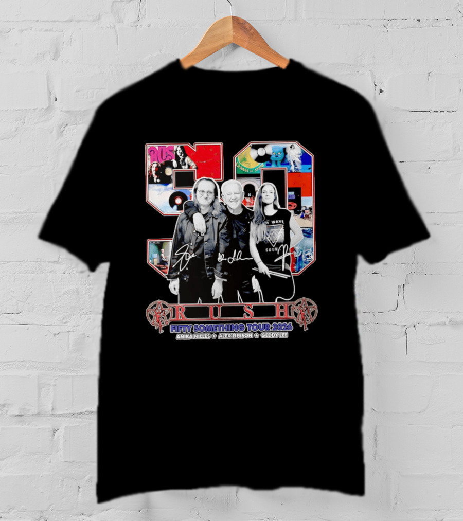 Rush Fifty Something Tour 2026 Anika Nilles Alex Lifeson Geddy Lee T-Shirt
