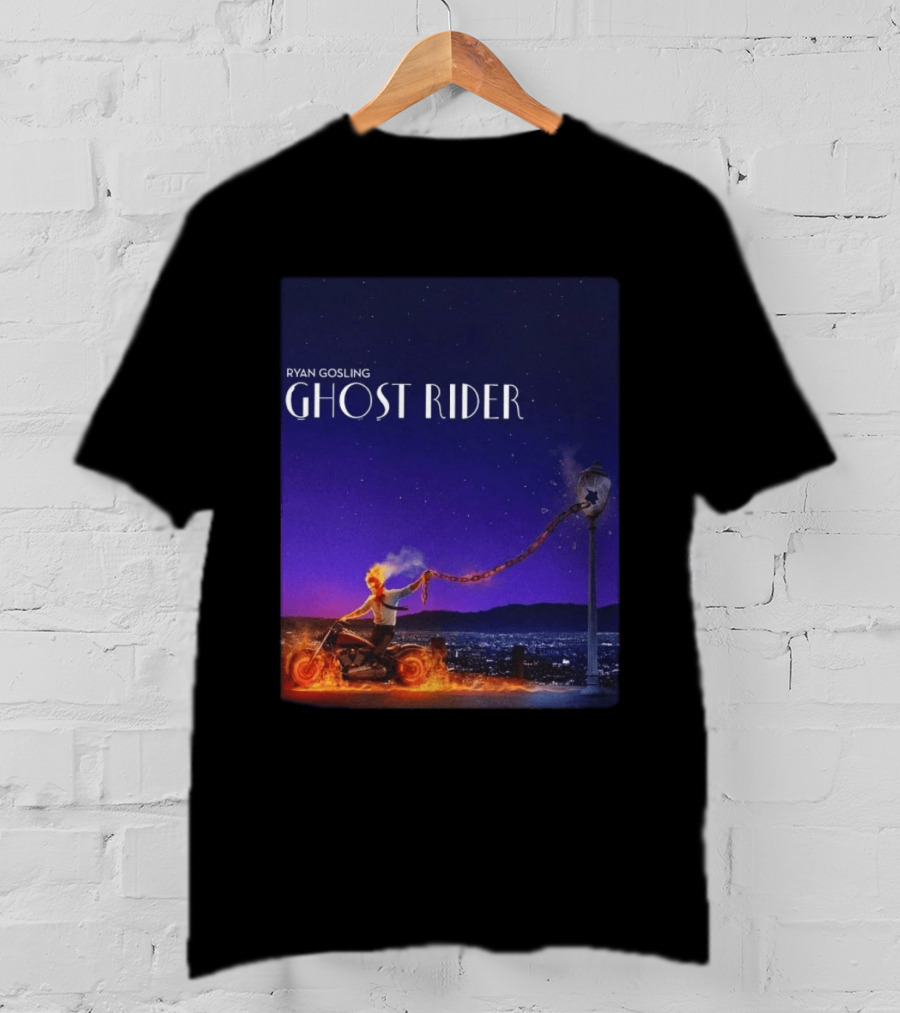 Ryan Gosling Ghost Rider Meets La La Land Lamppost Scene T-Shirt