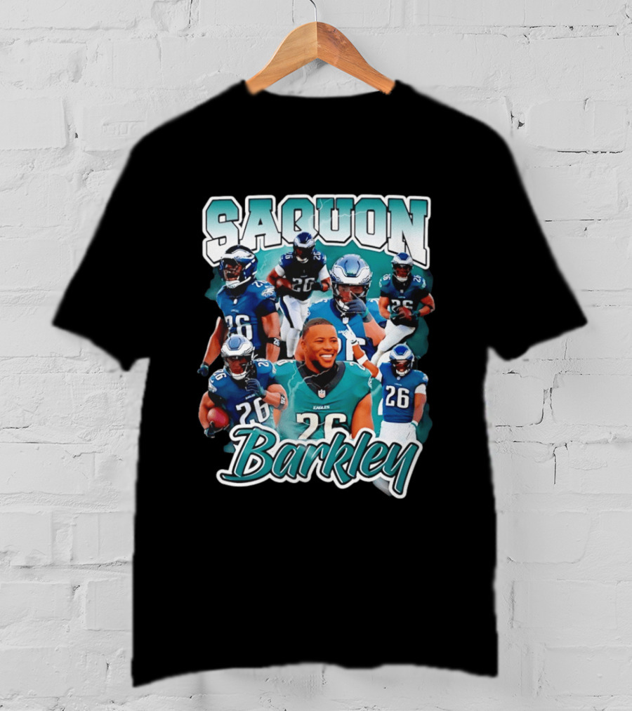 Saquon Barkley Eagles Number 26 Player Collage T-Shirt