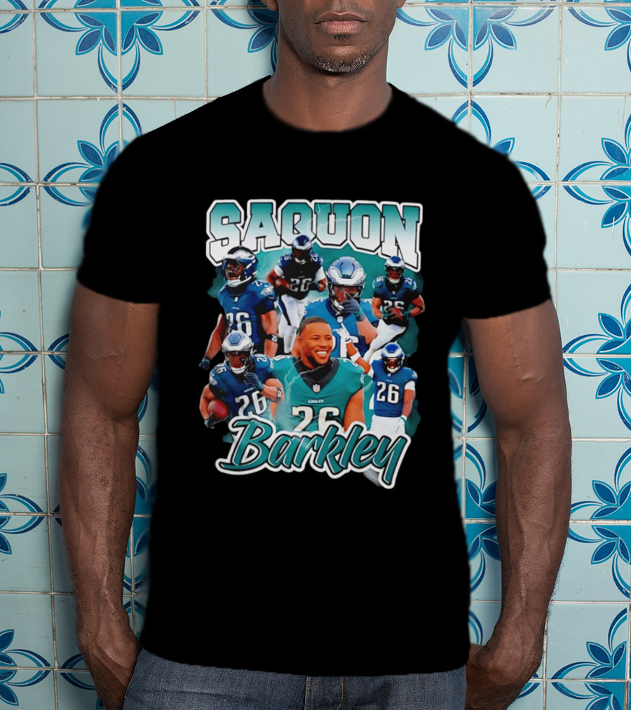 Saquon Barkley Eagles Number 26 Player Collage T-Shirt