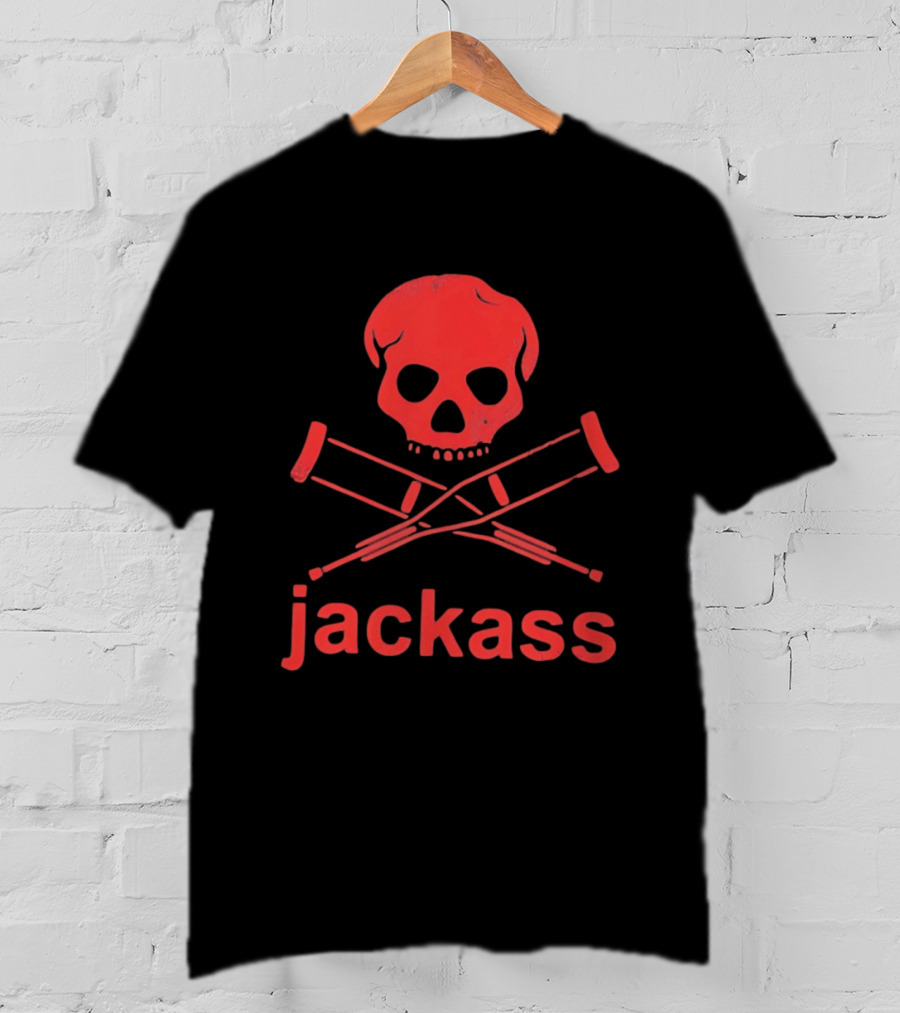 Skull Crutches Jackass Red T-Shirt
