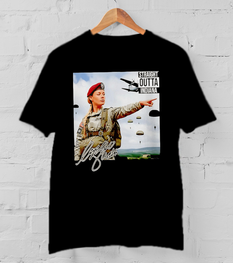 Sophie Cunningham Straight Outta Indiana Military Paratrooper T-Shirt