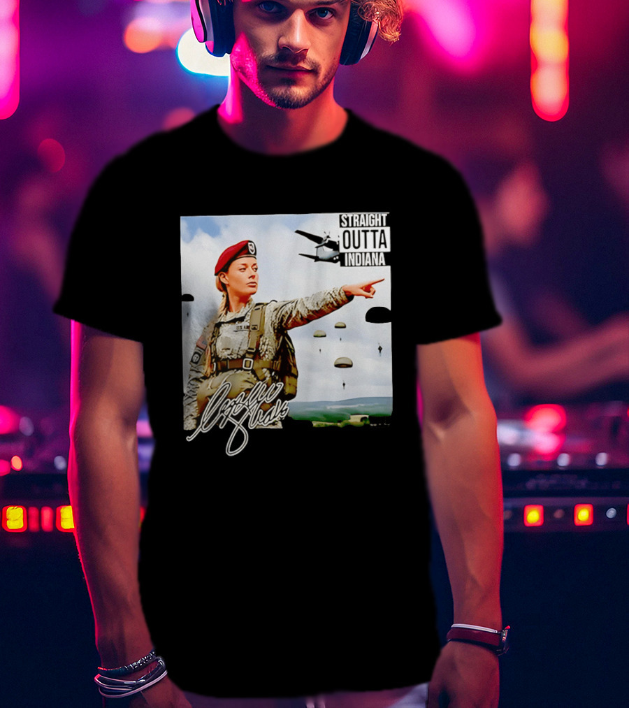Sophie Cunningham Straight Outta Indiana Military Paratrooper T-Shirt