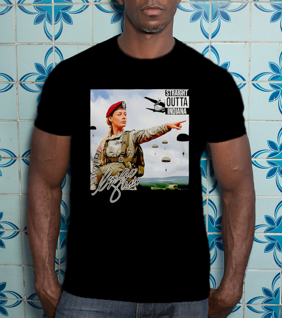 Sophie Cunningham Straight Outta Indiana Military Paratrooper T-Shirt