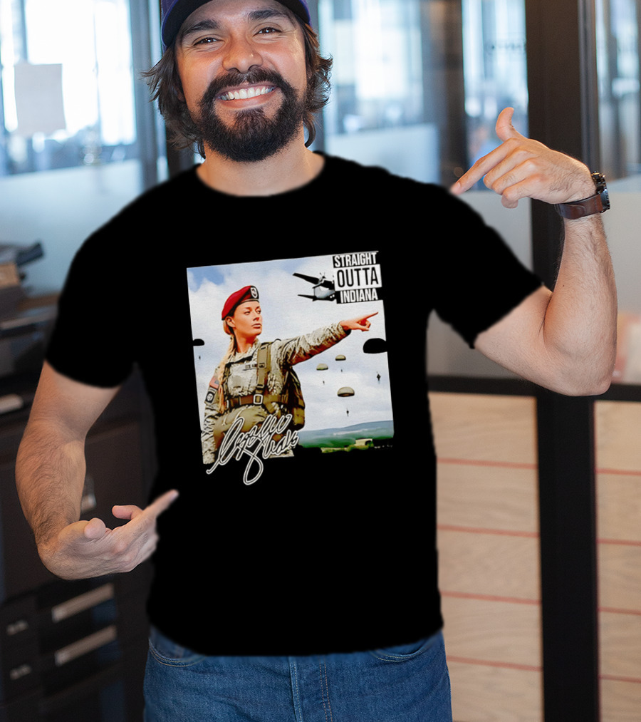 Sophie Cunningham Straight Outta Indiana Military Paratrooper T-Shirt