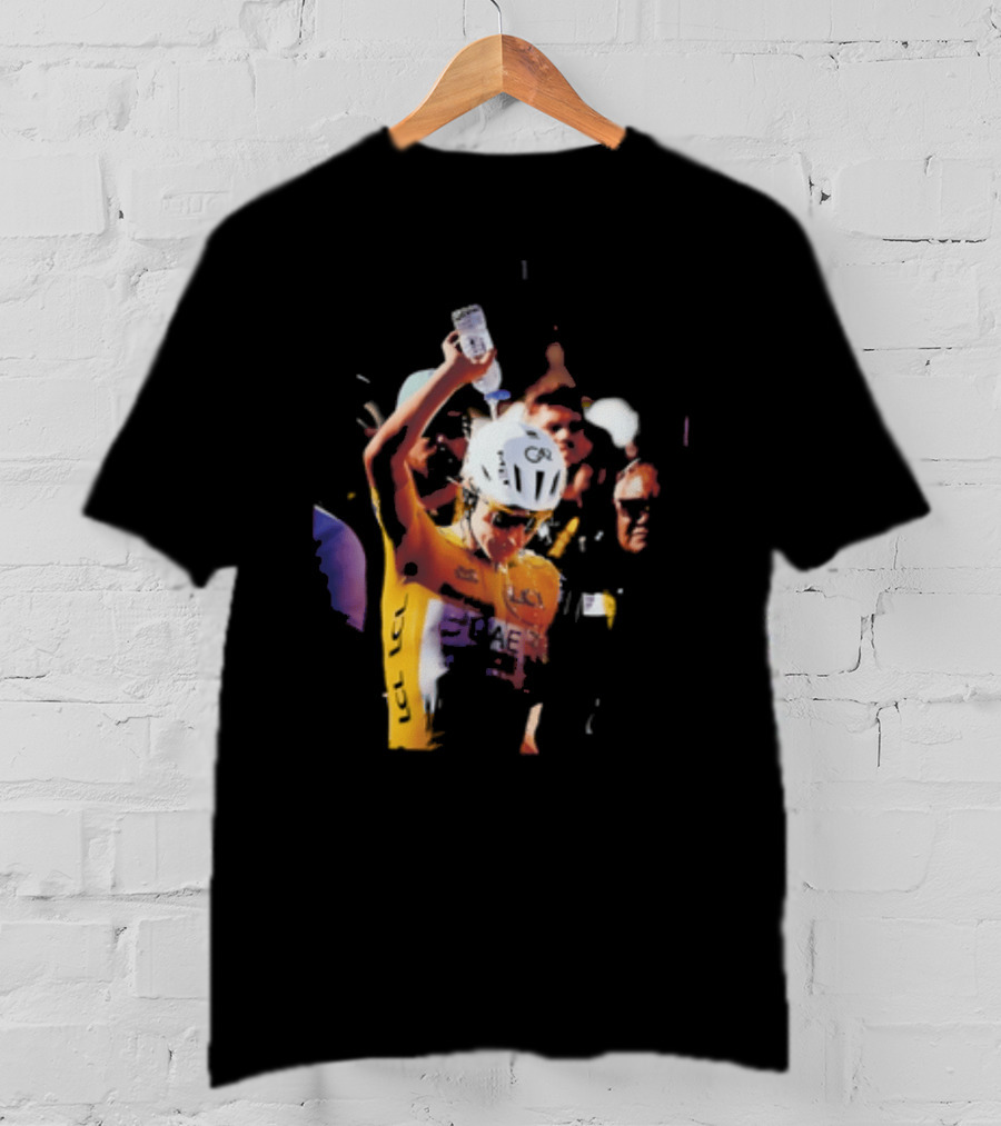 Tadej Pogačar Cooling Off With Water Bottle T-Shirt